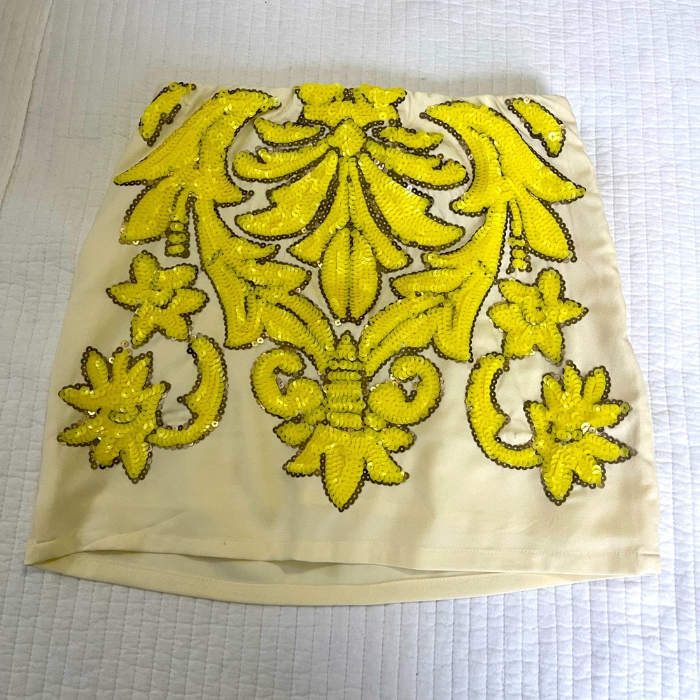 Mini Skirt with Yellow Sequins